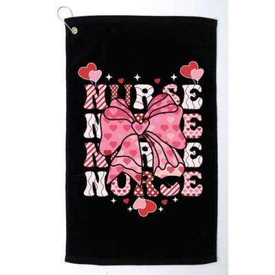 Cute Retro Valentines Day Nurse Heart Ribbon Golf Towel