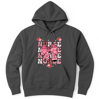 Cute Retro Valentines Day Nurse Heart Ribbon Hoodie
