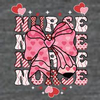 Cute Retro Valentines Day Nurse Heart Ribbon T-Shirt