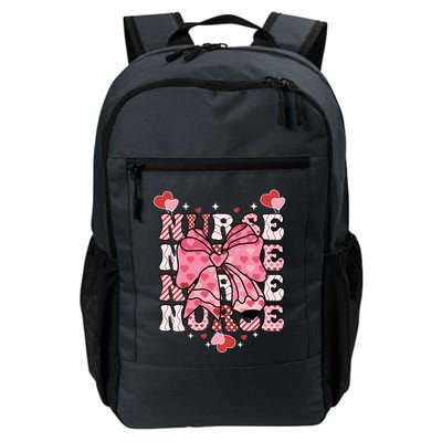 Cute Retro Valentines Day Nurse Heart Ribbon Daily Commute Backpack