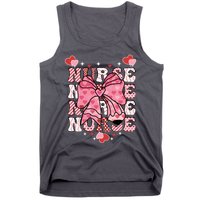 Cute Retro Valentines Day Nurse Heart Ribbon Tank Top