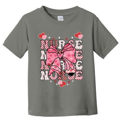 Cute Retro Valentines Day Nurse Heart Ribbon Toddler T-Shirt