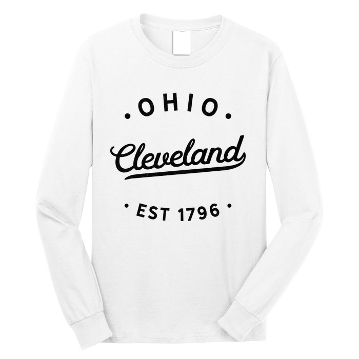 Classic Retro Vintage Cleveland Ohio 1796 USA Novelty Pride Long Sleeve Shirt