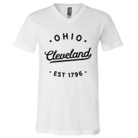 Classic Retro Vintage Cleveland Ohio 1796 USA Novelty Pride V-Neck T-Shirt