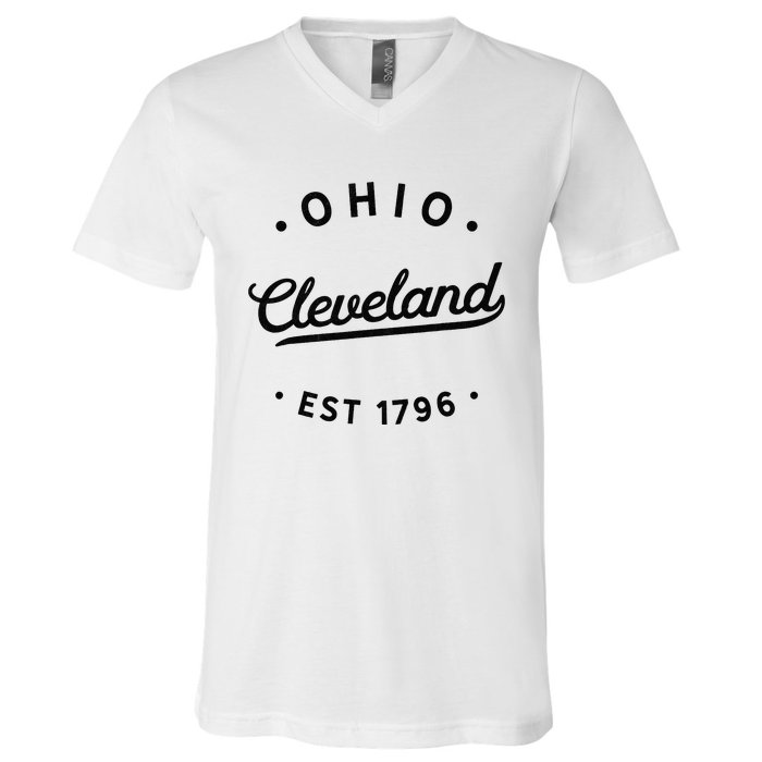 Classic Retro Vintage Cleveland Ohio 1796 USA Novelty Pride V-Neck T-Shirt