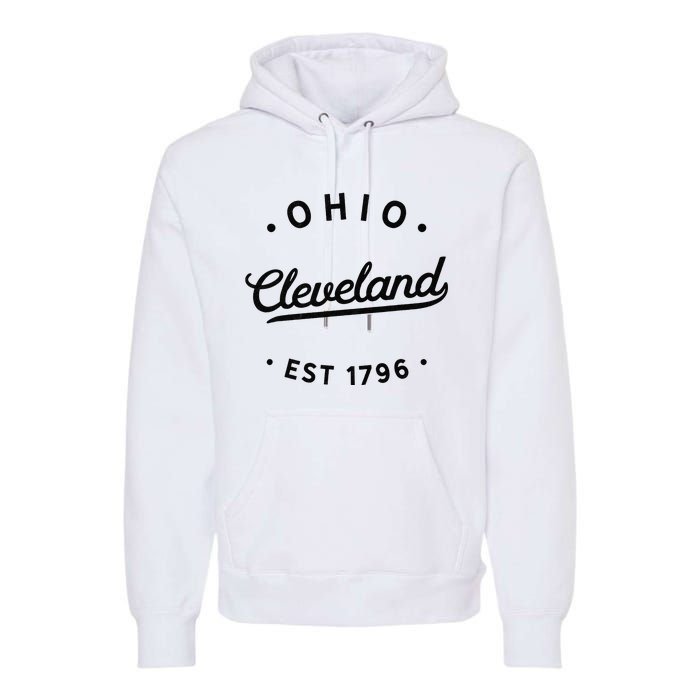 Classic Retro Vintage Cleveland Ohio 1796 USA Novelty Pride Premium Hoodie