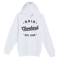 Classic Retro Vintage Cleveland Ohio 1796 USA Novelty Pride Premium Pullover Hoodie