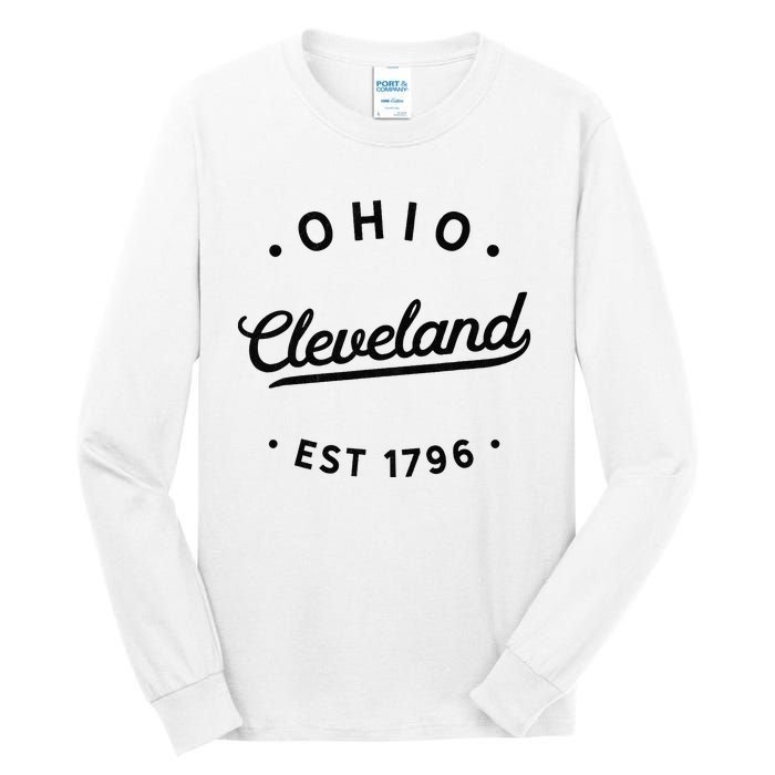 Classic Retro Vintage Cleveland Ohio 1796 USA Novelty Pride Tall Long Sleeve T-Shirt