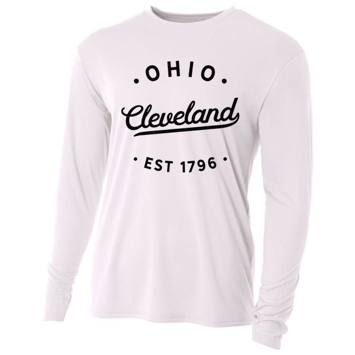 Classic Retro Vintage Cleveland Ohio 1796 USA Novelty Pride Cooling Performance Long Sleeve Crew