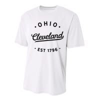 Classic Retro Vintage Cleveland Ohio 1796 USA Novelty Pride Performance Sprint T-Shirt