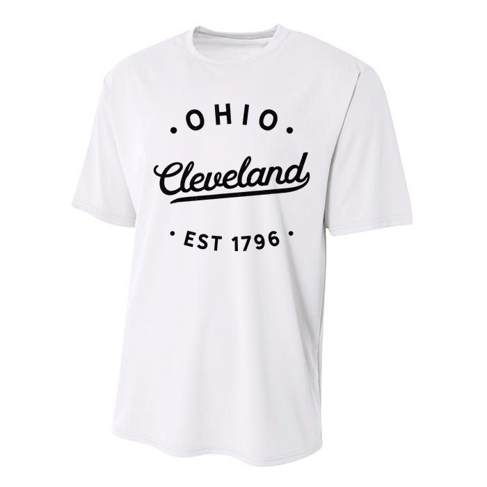 Classic Retro Vintage Cleveland Ohio 1796 USA Novelty Pride Performance Sprint T-Shirt