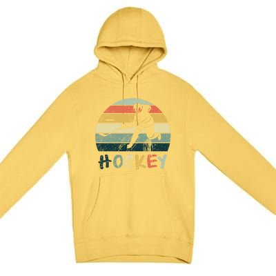 Classic Retro Vintage Style Ice Hockey Gift Street Hockey Gift Premium Pullover Hoodie