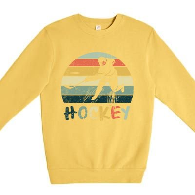 Classic Retro Vintage Style Ice Hockey Gift Street Hockey Gift Premium Crewneck Sweatshirt