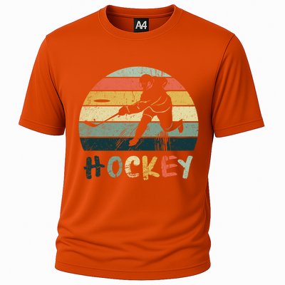 Classic Retro Vintage Style Ice Hockey Gift Street Hockey Gift Cooling Performance Crew T-Shirt