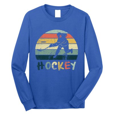 Classic Retro Vintage Style Ice Hockey Gift Street Hockey Gift Long Sleeve Shirt