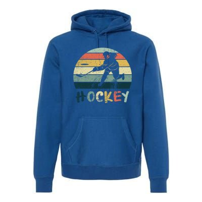 Classic Retro Vintage Style Ice Hockey Gift Street Hockey Gift Premium Hoodie