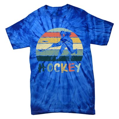 Classic Retro Vintage Style Ice Hockey Gift Street Hockey Gift Tie-Dye T-Shirt