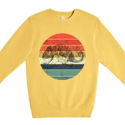 Chameleon Retro Vintage Sunset Premium Crewneck Sweatshirt