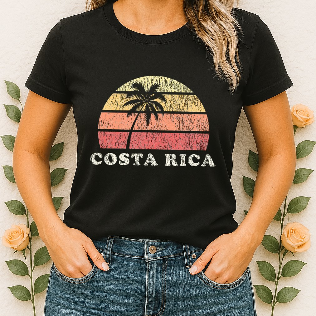 Costa Rica Vintage 70s Retro Throwback Design Womens T-Shirt