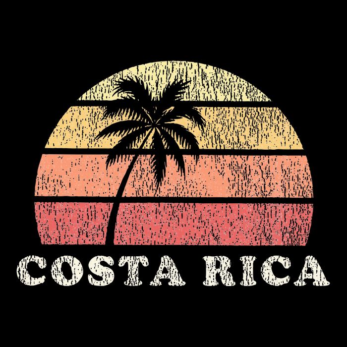 Costa Rica Vintage 70s Retro Throwback Design Womens T-Shirt
