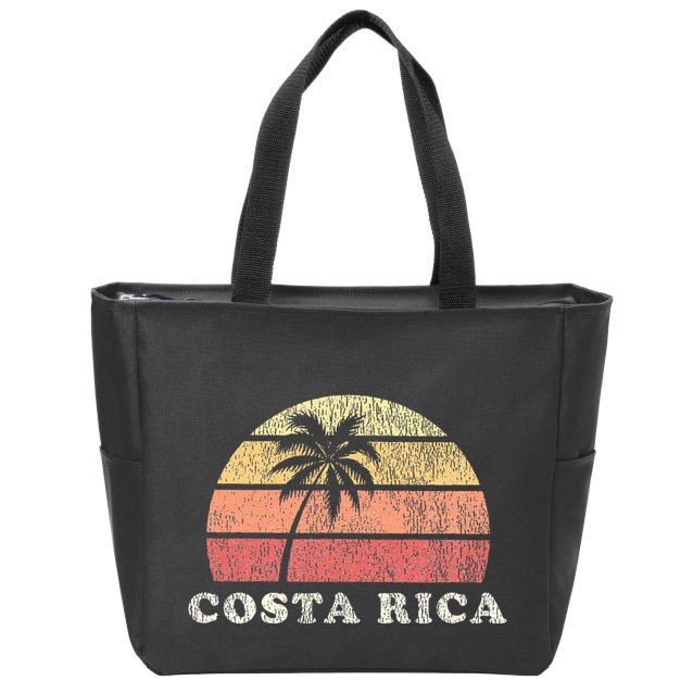 Costa Rica Vintage 70s Retro Throwback Design Zip Tote Bag