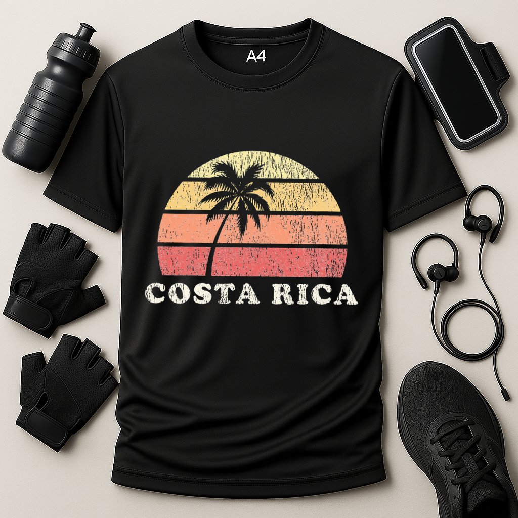 Costa Rica Vintage 70s Retro Throwback Design Cooling Performance Crew T-Shirt