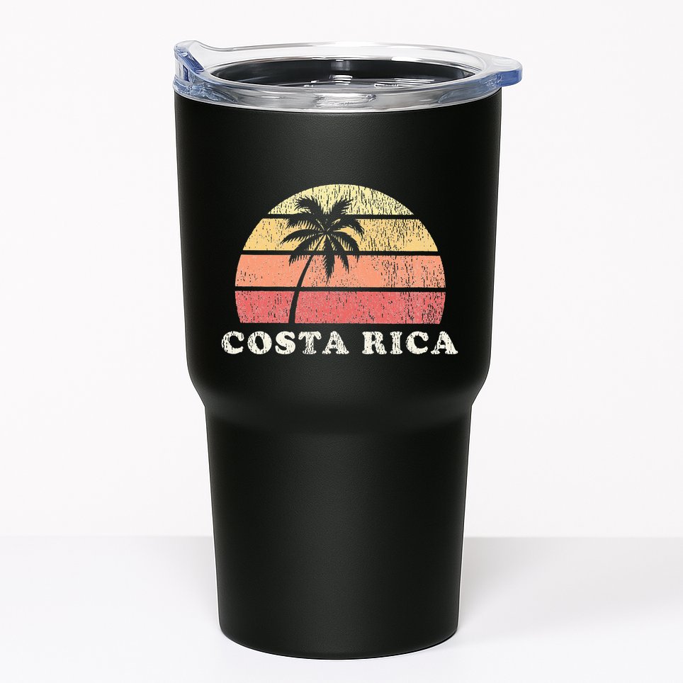 Costa Rica Vintage 70s Retro Throwback Design Tumbler