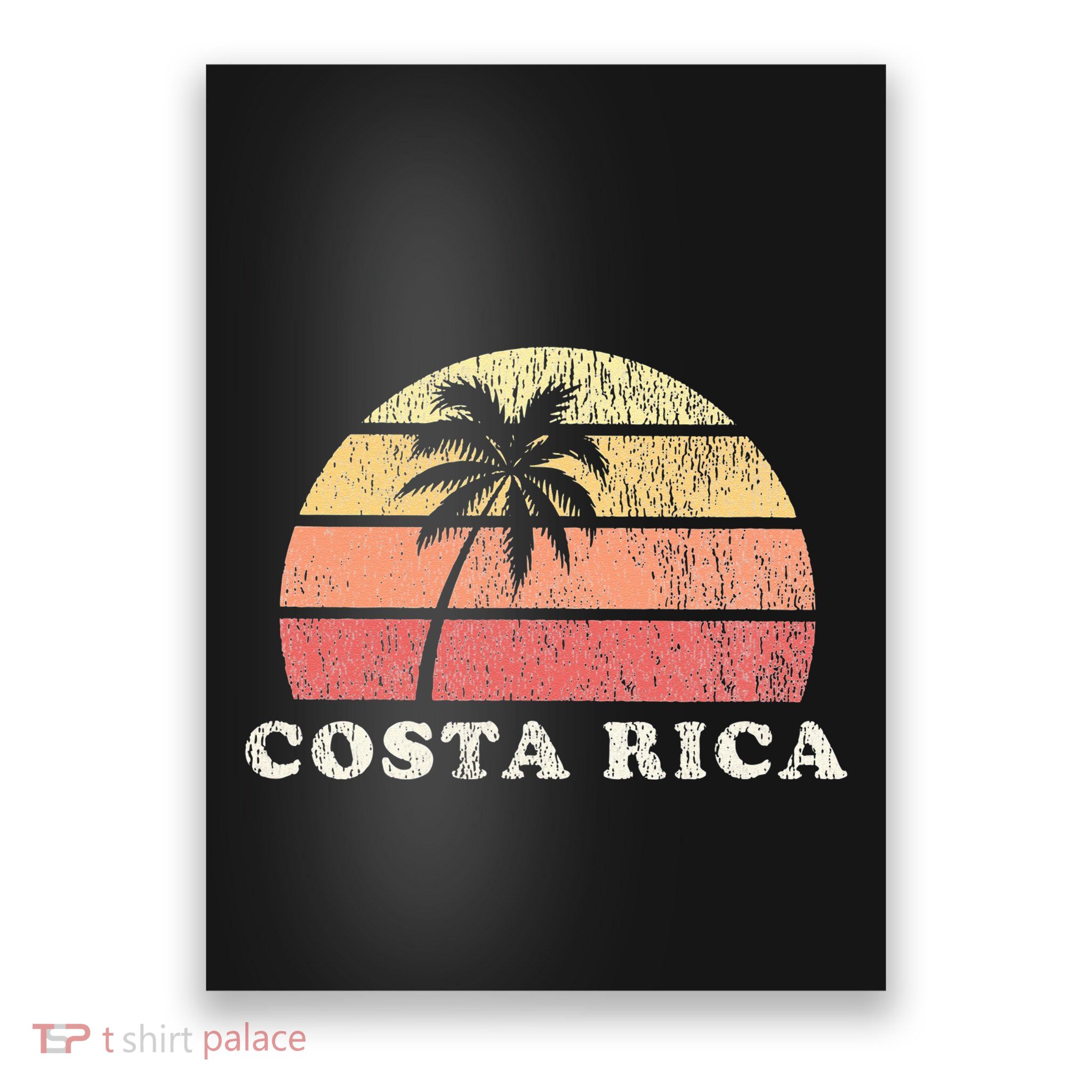 Costa Rica Vintage 70s Retro Throwback Design Poster