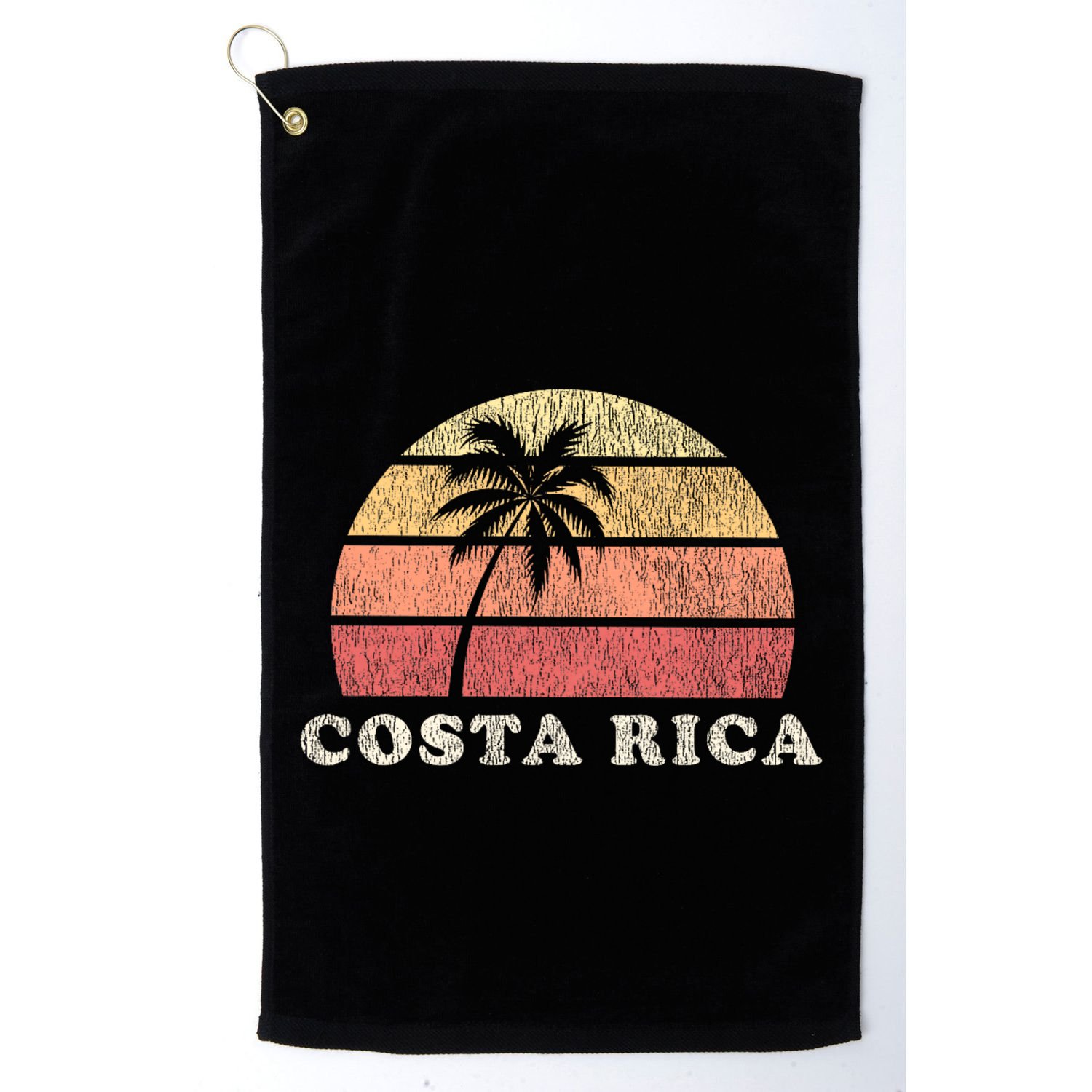 Costa Rica Vintage 70s Retro Throwback Design Golf Towel