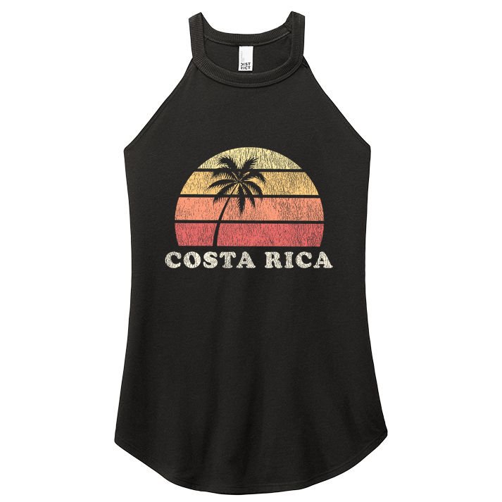 Costa Rica Vintage 70s Retro Throwback Design Women's Perfect Tri Rocker Tank