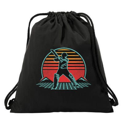 Cricket Retro Vintage Player Coach Gift Drawstring Bag