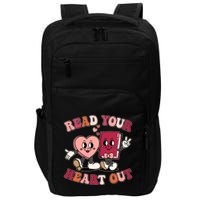 Cute Retro Valentine Read Your Heart Out Book Lover Reading Fan Impact Tech Backpack