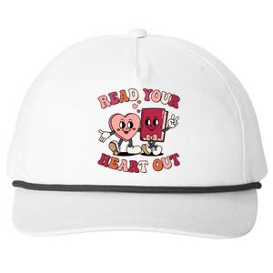 Cute Retro Valentine Read Your Heart Out Book Lover Reading Fan Snapback Five-Panel Rope Hat