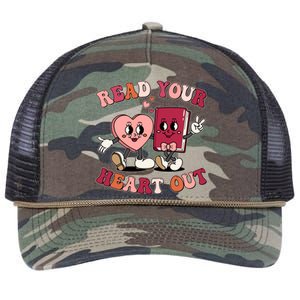 Cute Retro Valentine Read Your Heart Out Book Lover Reading Fan Retro Rope Trucker Hat Cap