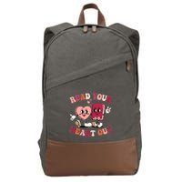 Cute Retro Valentine Read Your Heart Out Book Lover Reading Fan Cotton Canvas Backpack