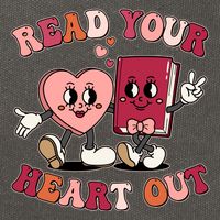 Cute Retro Valentine Read Your Heart Out Book Lover Reading Fan Cotton Canvas Backpack