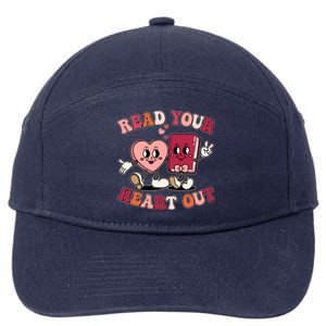 Cute Retro Valentine Read Your Heart Out Book Lover Reading Fan 7-Panel Snapback Hat