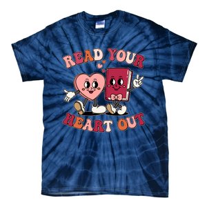 Cute Retro Valentine Read Your Heart Out Book Lover Reading Fan Tie-Dye T-Shirt