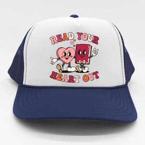 Cute Retro Valentine Read Your Heart Out Book Lover Reading Fan Trucker Hat