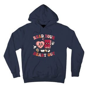 Cute Retro Valentine Read Your Heart Out Book Lover Reading Fan Tall Hoodie