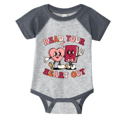 Cute Retro Valentine Read Your Heart Out Book Lover Reading Fan Infant Baby Jersey Bodysuit