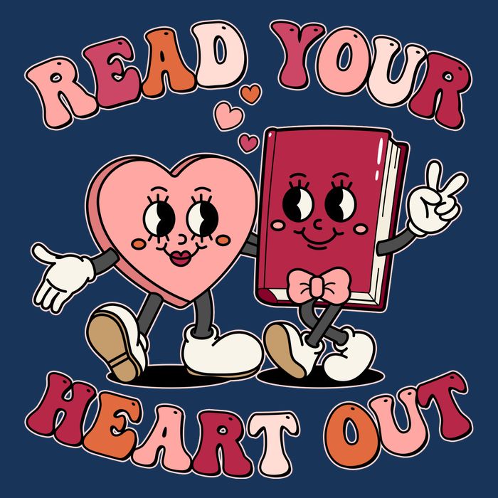 Cute Retro Valentine Read Your Heart Out Book Lover Reading Fan Infant Baby Jersey Bodysuit