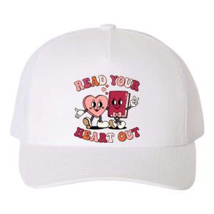 Cute Retro Valentine Read Your Heart Out Book Lover Reading Fan Yupoong Adult 5-Panel Trucker Hat