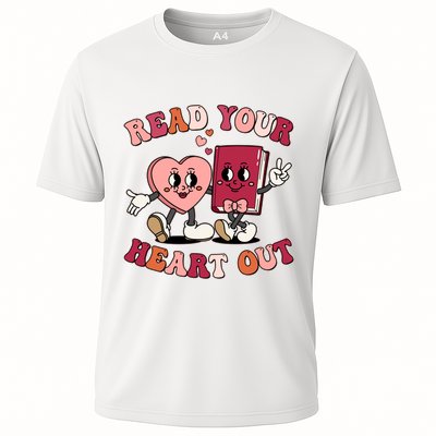 Cute Retro Valentine Read Your Heart Out Book Lover Reading Fan Performance Shirt