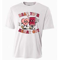 Cute Retro Valentine Read Your Heart Out Book Lover Reading Fan Cooling Performance Crew T-Shirt