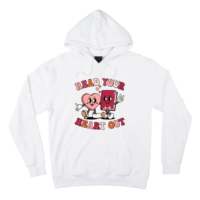 Cute Retro Valentine Read Your Heart Out Book Lover Reading Fan Hoodie