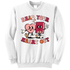 Cute Retro Valentine Read Your Heart Out Book Lover Reading Fan Sweatshirt