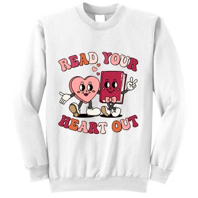 Cute Retro Valentine Read Your Heart Out Book Lover Reading Fan Sweatshirt