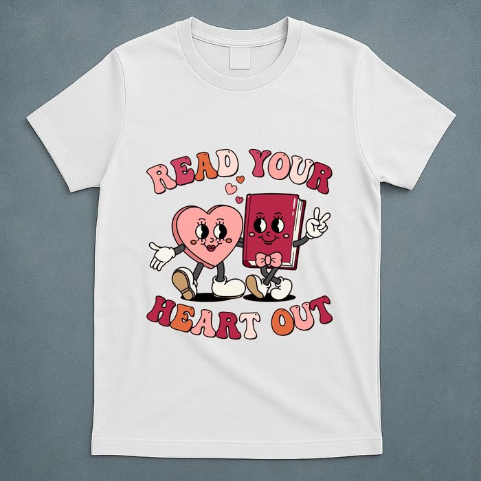 Cute Retro Valentine Read Your Heart Out Book Lover Reading Fan T-Shirt
