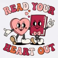 Cute Retro Valentine Read Your Heart Out Book Lover Reading Fan T-Shirt